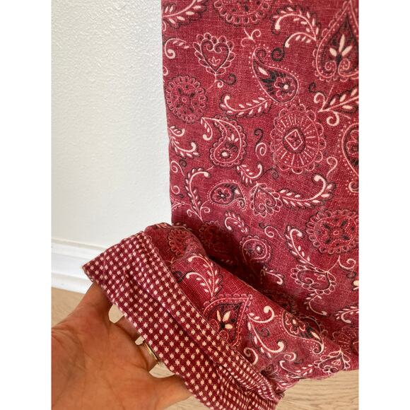 Vintage Red Paisley Denim Overalls Size X Large - Picture 3 of 6